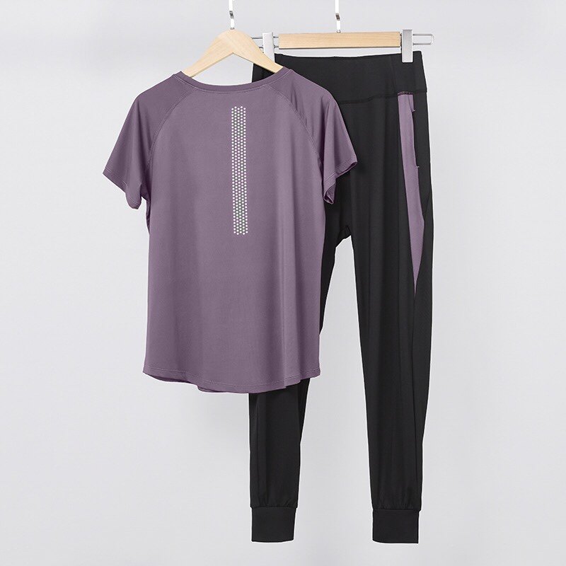 运动套装女宽松大码晨跑健身房网红跑步速干秋冬休闲健身服瑜伽服