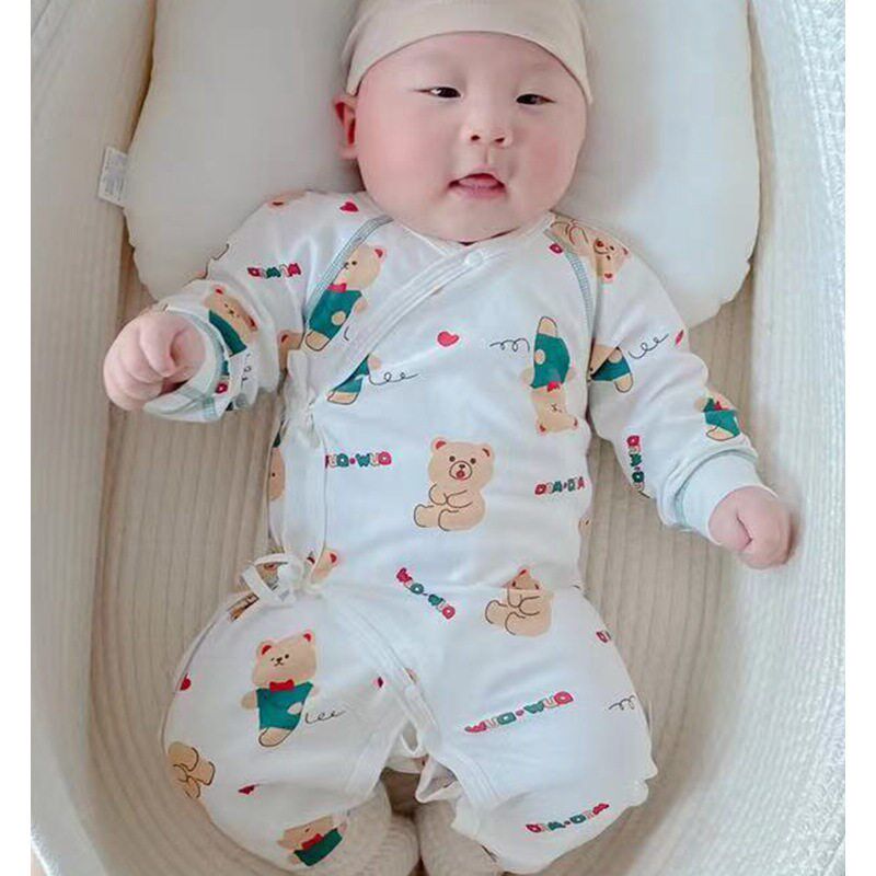 春季婴儿无骨a类纯棉连体衣0-3月宝宝哈衣爬服新生儿纯棉长袖睡衣