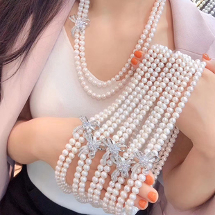 镀银扣子珍珠项链毛衣链固定夹扣头卡扣DIY饰品串珠手工配件材料