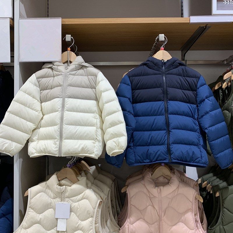 日单童装/男童/女童24冬季高级轻型保暖羽绒服拼接连帽外套471378
