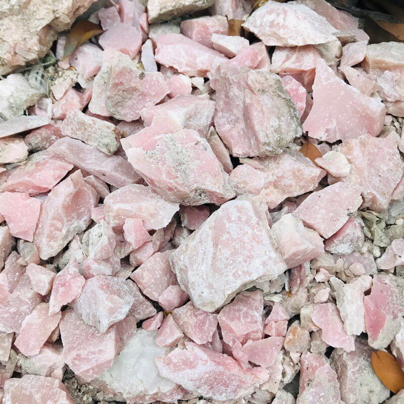 天然矿石 粉红滑石 原料碎石 原矿标本摆件雕刻练手料白滑石颗粒