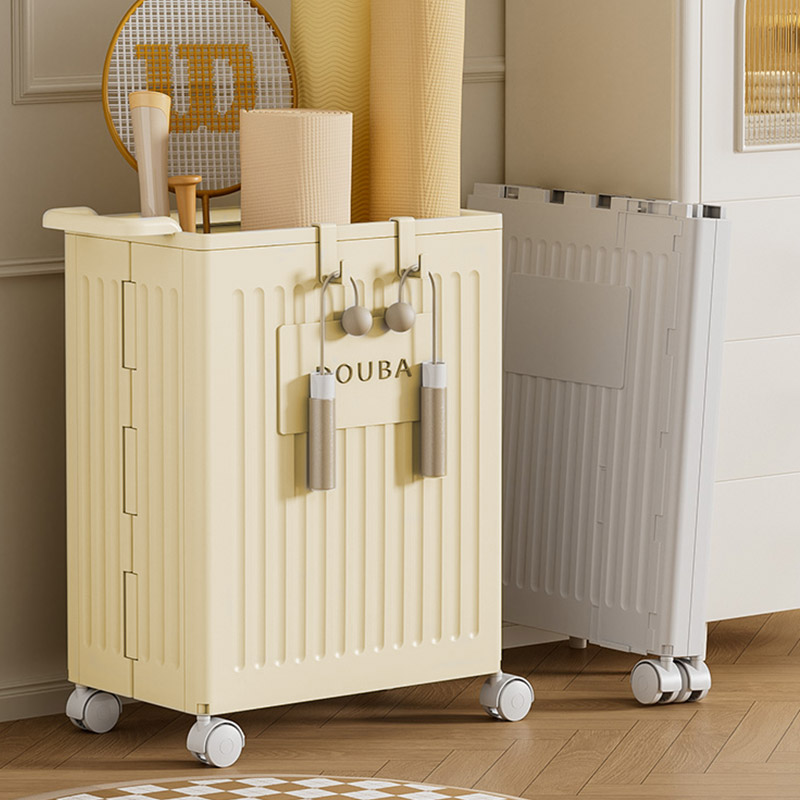 瑜珈垫收纳筐带轮家用运动工具滚轴整理神器可移动健身器材置物架