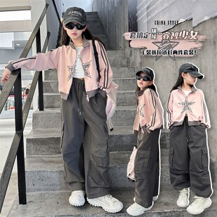 女童2025春装套装网红炸街新款时髦又酷又飒洋气小女孩衣服两件套