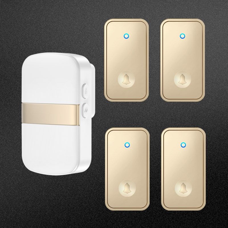 防水自发电门铃无线家用不用电池智能遥控远距离老人呼叫器四拖一