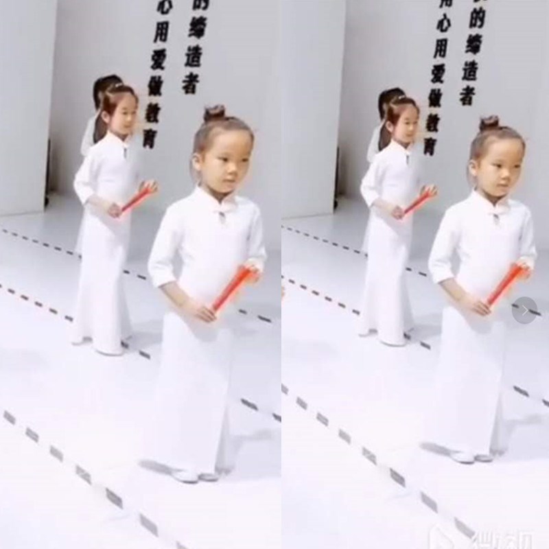 儿童形体模特训练服装少儿童模练功服女童练习服旗袍套装T台走秀