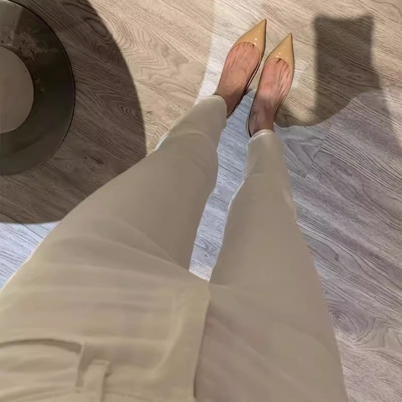 白色牛仔裤女高腰2025春季长裤紧身弹力新款显瘦九分小脚铅笔裤子