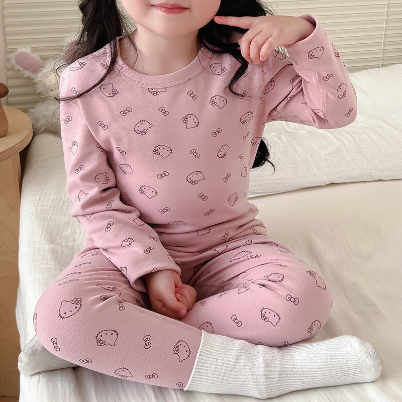 儿童内衣套装青少年秋衣秋裤纯棉男女童保暖睡衣宝宝修身家居服