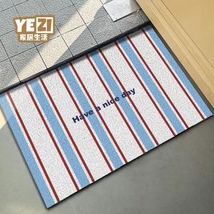 简约条纹入户门地垫玄关进门门垫家用防水防滑脚垫可裁剪定制地毯