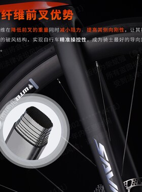 SAVA萨瓦公路车EX7-PLUS碳纤维前叉 R7000变速油压碟刹竞赛自行车