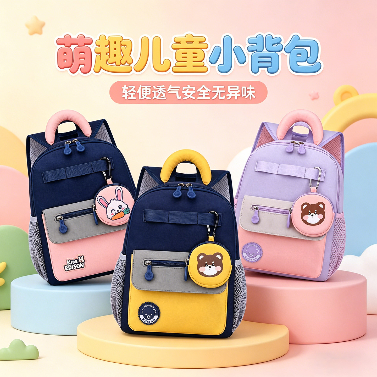 爱迪生儿童轻便出游研学小背包图片