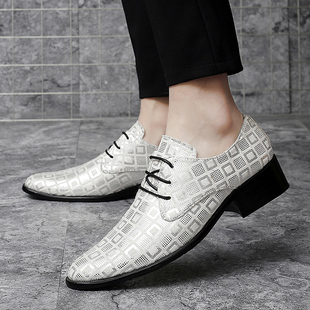 男士商务皮鞋增高青年男皮鞋英伦尖头皮J鞋韩版软底高跟鞋休闲皮