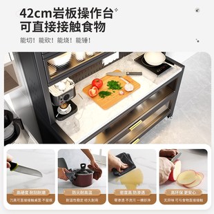 钢制储物柜落地防k尘置物架餐边柜厨房橱柜微波炉烤箱多功能收纳