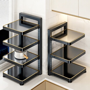 厨房置物架多功能家用锅具收纳架水槽下落地多层可调节高度锅架子