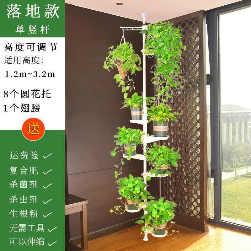 大花架转角空间顶天p立地悬挂式花架落地省萝家用室内绿多层阳台