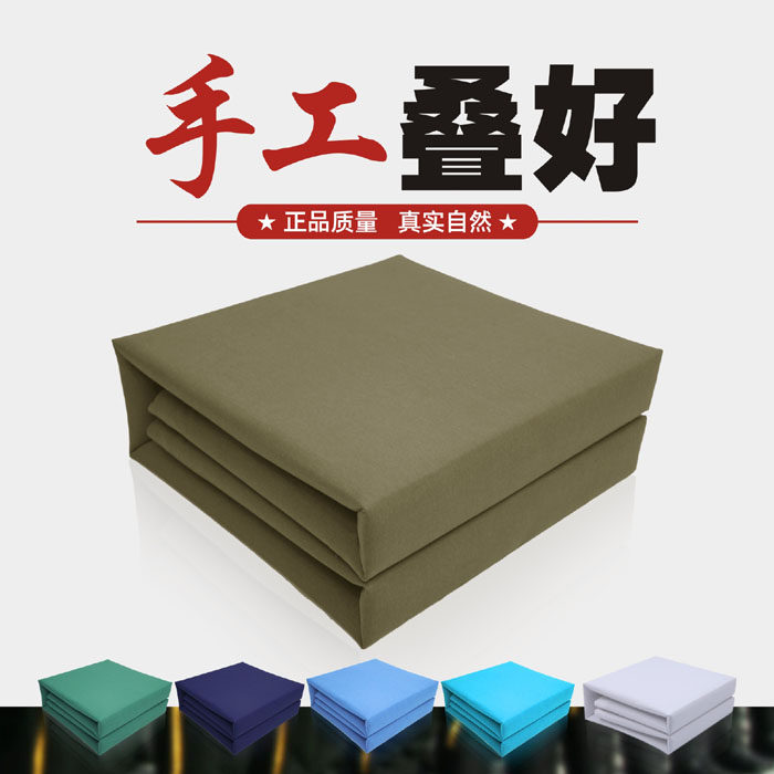 叠好定型军被正品豆腐块棉被叠成C型被子海蓝火焰蓝内务被叠好发