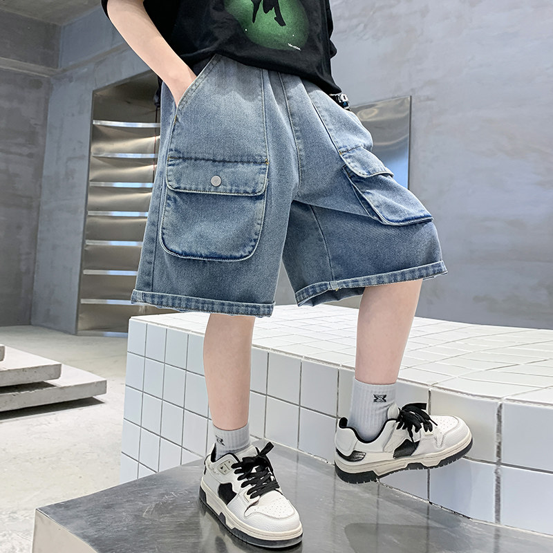 男童夏季牛仔短裤宽松薄款大儿童夏款裤子五分中裤潮帅气时髦夏装