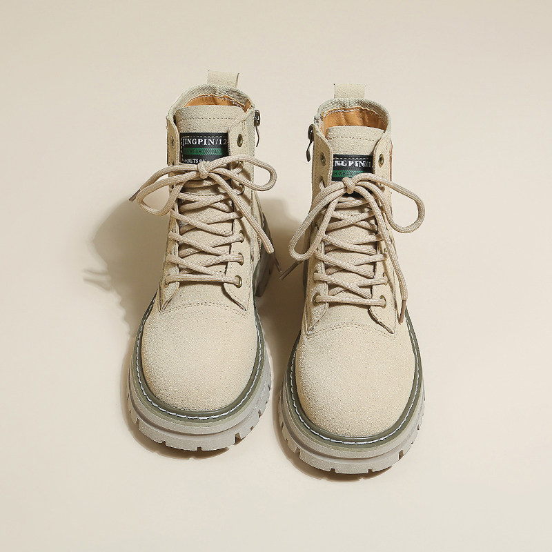 马丁靴女鞋2025夏季新款英伦风增高大黄单靴厚底户外沙漠工装短靴