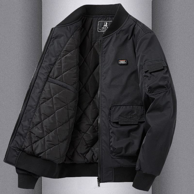 冬装加厚款夹克男棒球服多袋棉衣宽松工装冬季外套男飞行棉服上衣
