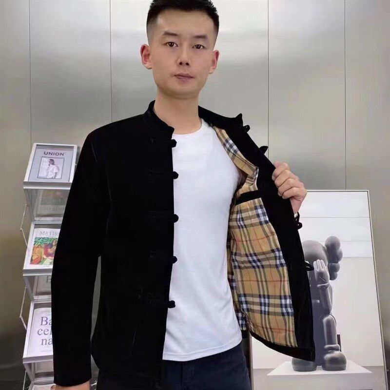 秋季新款男士唐装外套中国风盘扣立领夹克男复古休闲潮流百搭上衣