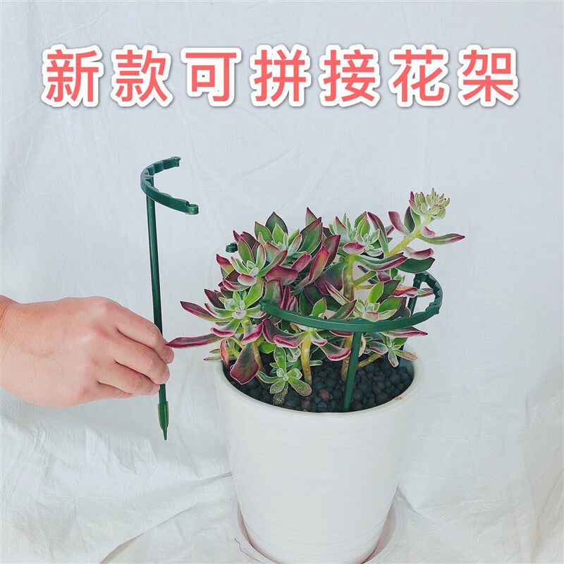 蟹爪兰花架c子室内可拼接单层花支架防倒伏护叶简约多肉绿萝支撑