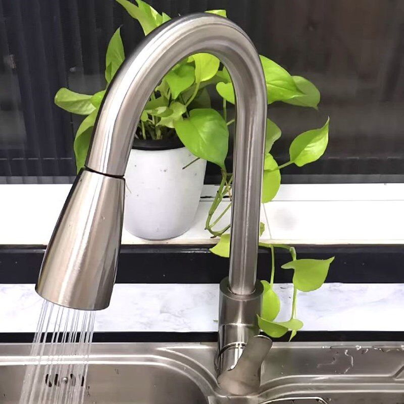 多功能洗菜盆厨房黑色水槽u单冷水水龙头抽拉式万向伸缩304家用