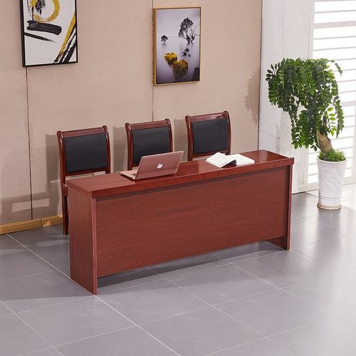 双人会议桌课桌条形会议室长桌培训桌椅组合油漆实木员工桌开会桌