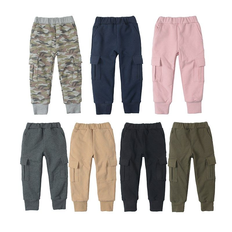 秋冬新款棉裤男女童纯棉加绒工装裤长裤宝宝保暖裤弹力加厚裤子潮