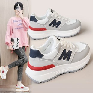 2025爆款 厚底增高系带休闲运动鞋 老爹鞋 韩版 潮流透气2708 女鞋 新款