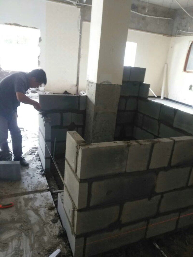 轻体砖石膏板隔断墙轻质砖工装隔断室内空间隔墙水电改造