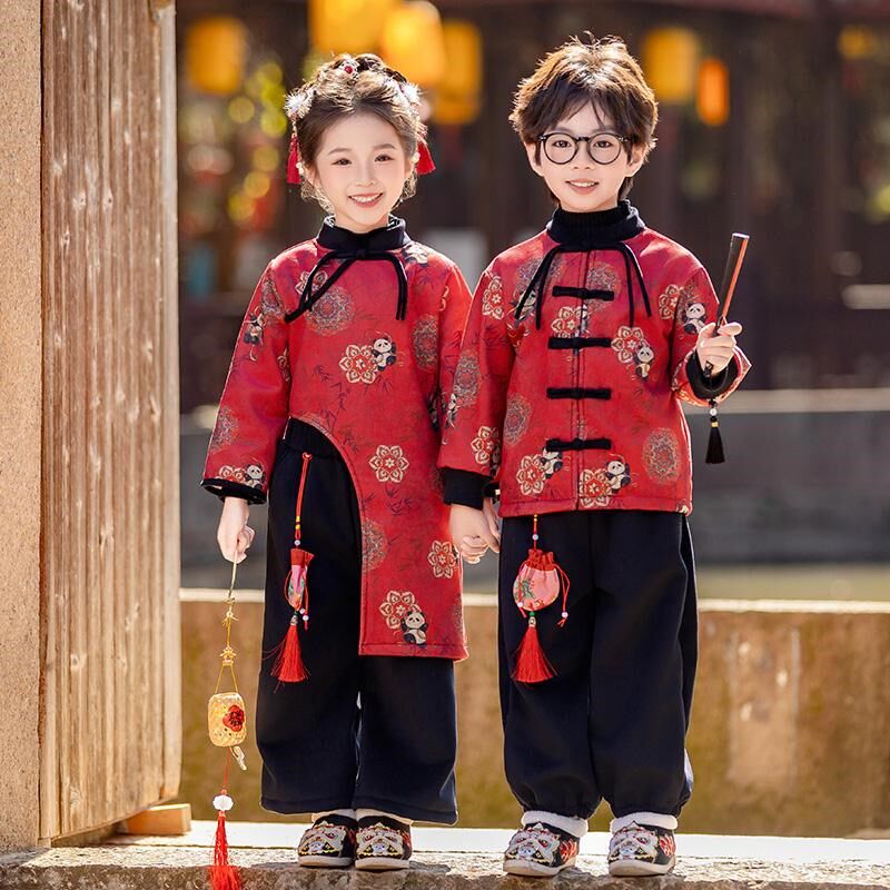 男童汉服套装儿童装中式春秋冬季唐装国潮民族礼服拜年表演演出服