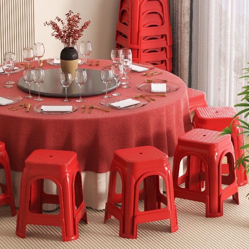 塑料凳子加厚家用餐桌椅子现代简约高板凳商用餐厅备用胶方凳塑料