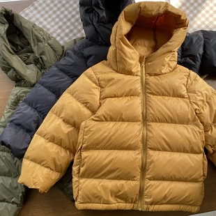 反季特卖狠狠实惠! 白鹅绒 轻羽上衣  110-160男童连帽轻便羽绒服