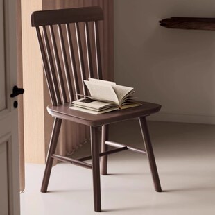 实木椅子家用餐椅靠背餐桌椅商用简约复古餐厅专用凳子意式洽谈椅