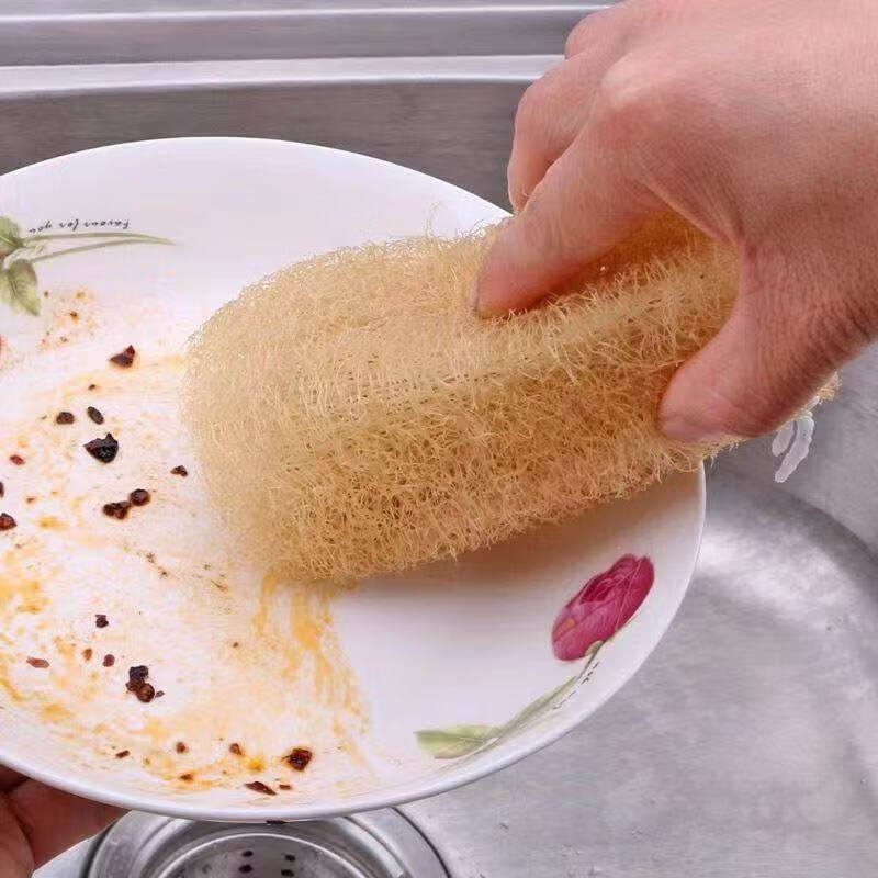 纯天然硬丝瓜络洗碗刷锅去污耐用