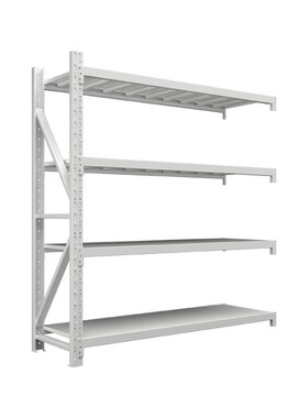 臻远 仓储货架中l型货架超市展示架家用白色置物架库房铁架子