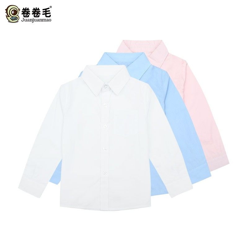 小学生校服班服儿童装春秋装英伦学院风园服长袖衬衣男童白色衬衫