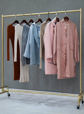 可移动晾衣杆服装架多功能宿舍z晾衣架落地家用卧室单杠式货架带