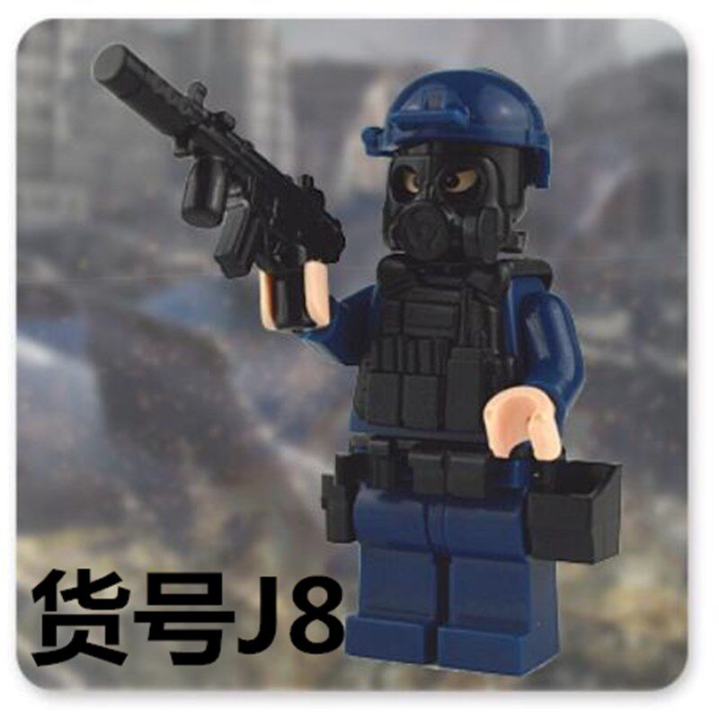 积木锦明货号J8软弹男孩拼装拆卸积木男孩挂件摆件玩具吃鸡模型