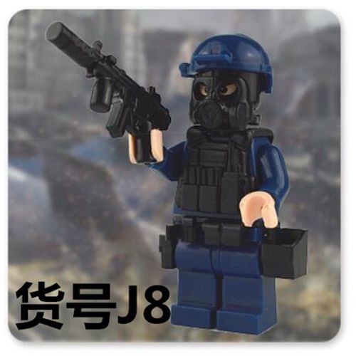 积木锦明货号J8软弹男孩拼装拆卸积木男孩挂件摆件玩具吃鸡模型