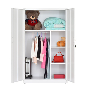 铁皮衣柜家用推拉门阳台储物柜子儿童卡通收纳大衣橱防潮防晒带锁