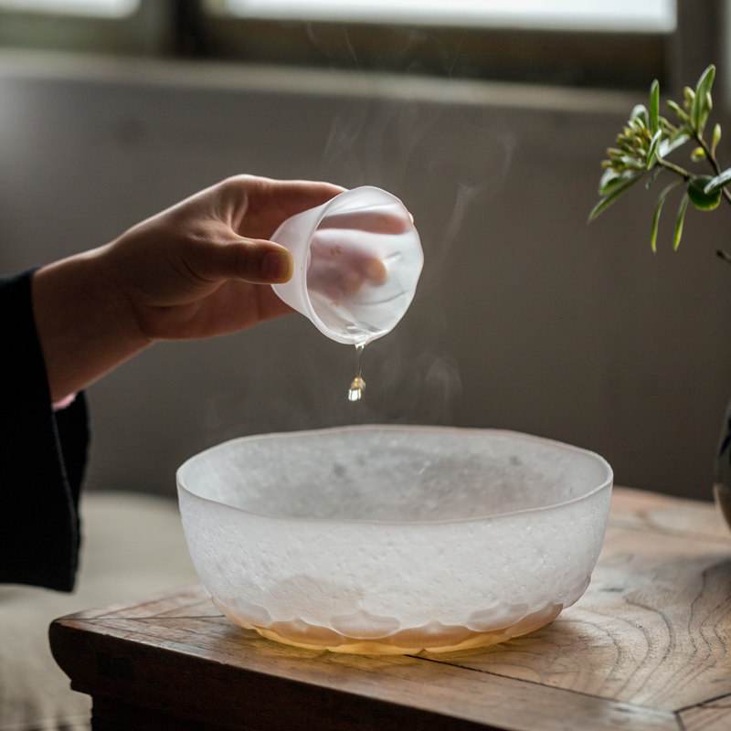 日式玻璃茶洗大号杯洗水r洗笔洗茶水桶水盂茶渣缸建水功夫茶具配