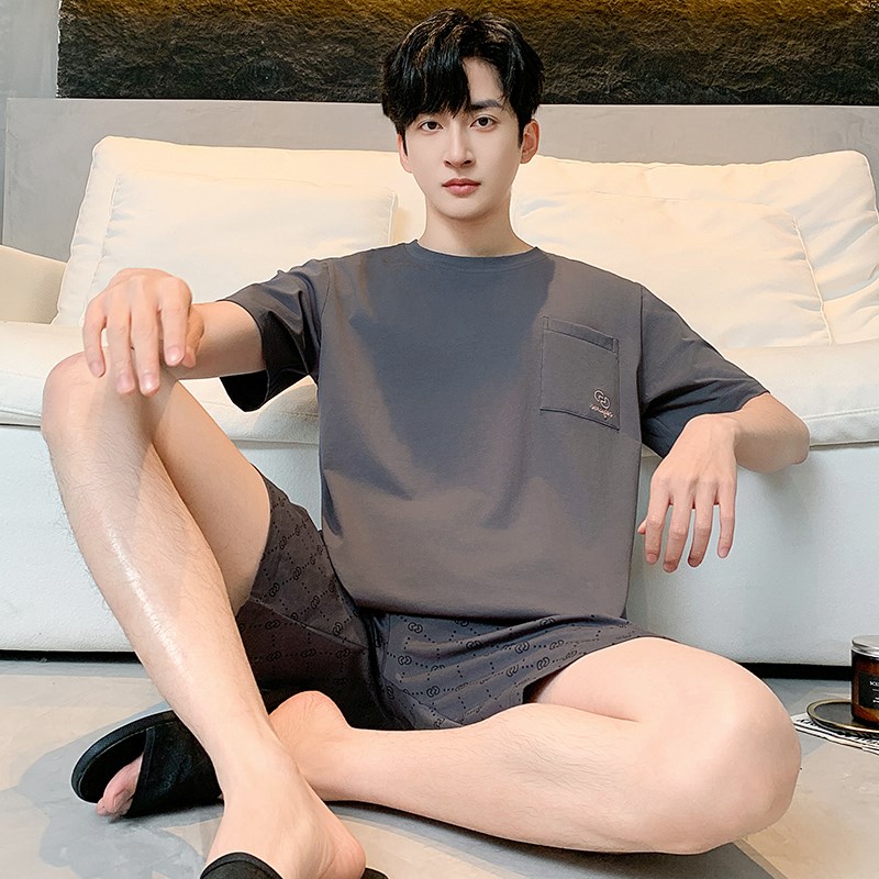 睡衣男款男士夏季纯棉2025年新款短袖H大码夏天得体家居服套装夏