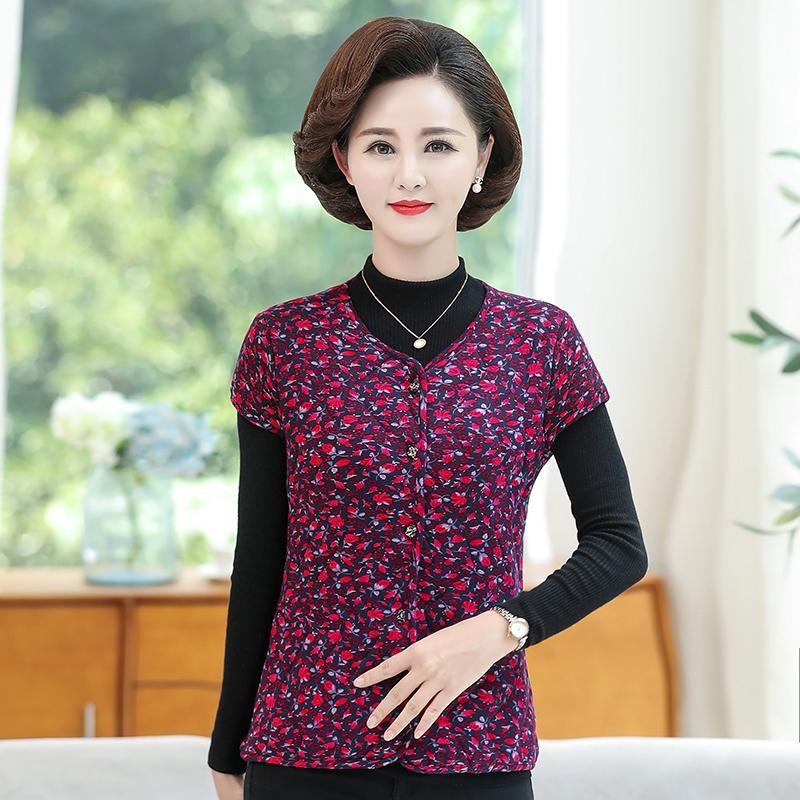 妈妈秋冬带袖马夹驼绒外套50岁中老年人女装马甲背心坎肩外穿衣服