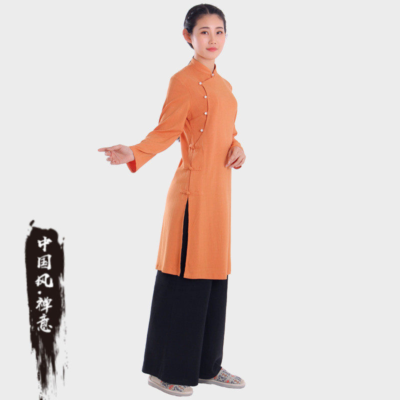 佛系衣服女春季尼姑服素衣禅意中国风拜佛衣服女套装传统文化服装