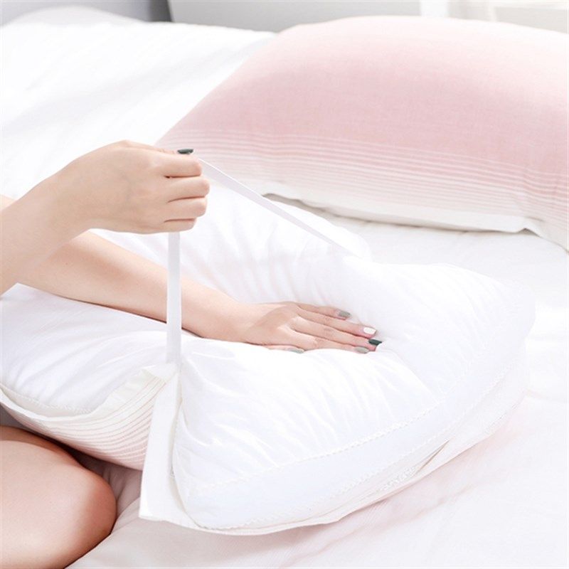 日式纯色纯棉枕巾防脱落绑v带全棉纱布枕头巾四季学生成人情侣枕