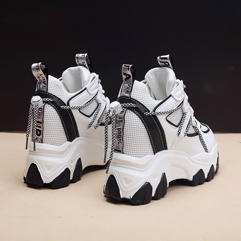 网红老爹鞋女百搭厚底内增高女鞋10cm网面透气2024春夏休闲运动鞋