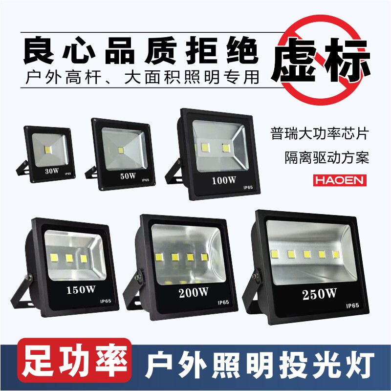 LED投光灯球场高杆户外防水照明灯大功率投光灯塔吊灯路灯泛光灯