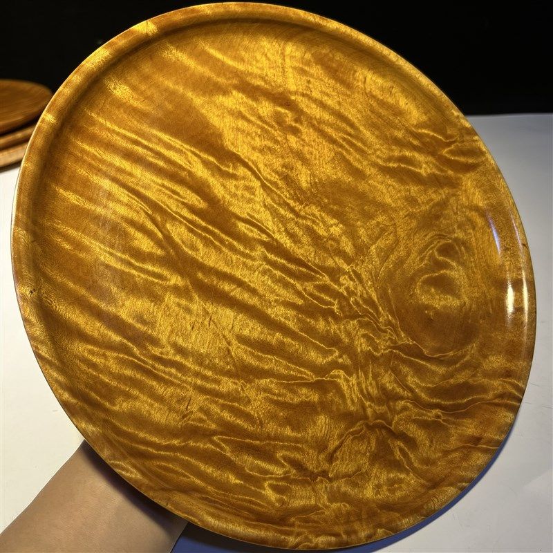 金丝楠木果盘圆盘实n木工艺礼品托盘木制品手工制作礼品家居饰品