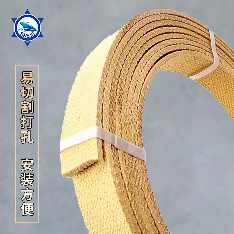 非石棉船用刹车带, 锚机刹车y带,无石棉铜丝编织刹车带 厚度5mm