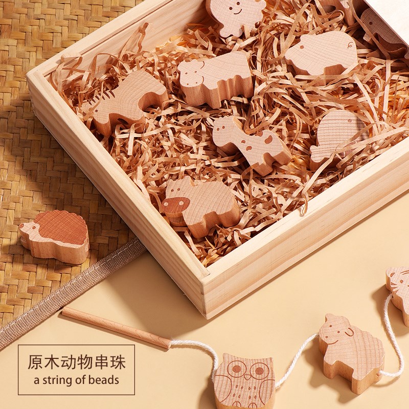 婴幼儿童串珠子穿线l绳专注力训练玩具宝宝1-2岁3益智区大颗粒积